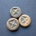 3x Masa (Circa 900 - 1300) Java [Majapit Empire](01), Vóór koninkrijk, Zilver, Overige waardes, Verzenden