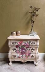 Prachtig buikkastje zachtgeel met bloemenprint, Huis en Inrichting, Ophalen, Nieuw, 50 tot 100 cm, 3 of 4 laden