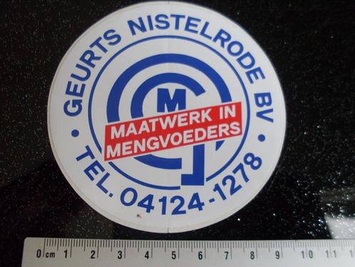 sticker geurts nistelrode maatwerk in mengvoeders logo, Verzamelen, Stickers, Zo goed als nieuw, Bedrijf of Vereniging, Verzenden