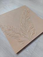 Textured art schilderij beige veren, Ophalen of Verzenden, Nieuw, Schilderij