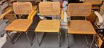 Thonet (lookalike) buisframe webbing eetkamerstoelen 8 stuks, Huis en Inrichting, Ophalen, Gebruikt, Bruin, Design 20e eeuw japandi modern