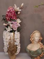 Nieuw!! Prachtig kunstboeket op een mooie bewerkte gouden va, Huis en Inrichting, Ophalen, Zo goed als nieuw