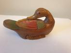 Vintage houten eend 16 x 6 x 8,5 cm. In goede staat., Ophalen of Verzenden