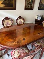 Prachtige barok eettafel met 6 bijpassende stoelen. Klassiek, Ophalen, 100 tot 150 cm, Klassiek, Zo goed als nieuw