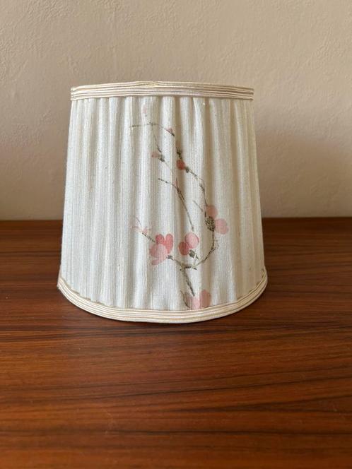 Vintage lampenkap gepliseerde stof japanse bloesem, Huis en Inrichting, Lampen | Lampenkappen, Zo goed als nieuw, Minder dan 25 cm