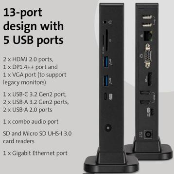 Nieuw Kensington SD4849P USB-C Triple Video Docking Station beschikbaar voor biedingen