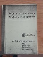 alfa romeo Giulia spider Veloce Guilia sprint speciale, Auto diversen, Handleidingen en Instructieboekjes, Ophalen of Verzenden