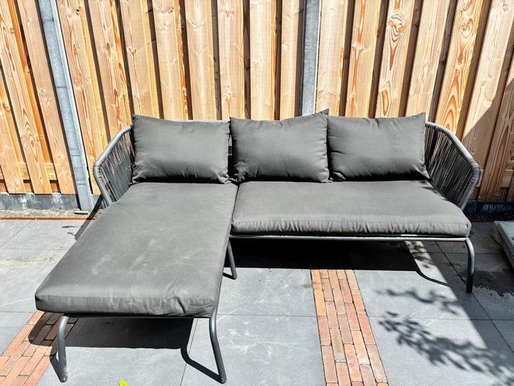 Loungeset, Tuin en Terras, Tuinsets en Loungesets, Gebruikt, Loungeset, Aluminium, 3 zitplaatsen, Hocker, Ophalen