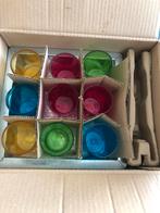 Gekleurde waxinelichthouder met zinken blad, Nieuw, Ophalen of Verzenden, Metaal, Rood