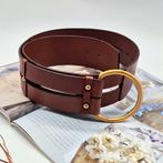 Bruine leren riem, Echt leder, 90 tot 100 cm, Tailleriem, Ophalen of Verzenden