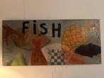 Modern schilderij op hout - 'FISH', Antiek en Kunst, Kunst | Schilderijen | Klassiek, Ophalen