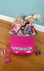 Barbie cabrio auto incl 2 barbiepoppen, Ophalen of Verzenden, Zo goed als nieuw, Barbie