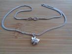 zilveren kinder ketting met konijn hanger [893], Met hanger, Verzenden, Zo goed als nieuw, Zilver