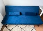 Slaapbank velvet blue, Ophalen, Gebruikt, Tweepersoons, 200 cm