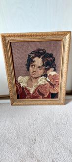 Geborduurde schilderij in prachtige lijst, Ophalen, Zo goed als nieuw, Schilderij, Minder dan 50 cm