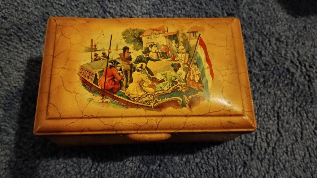 Oude DE Theeblik met afbeelding, Ophalen