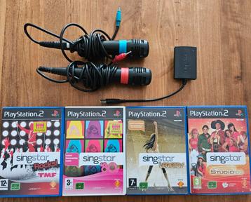 Playstation 2 Singstar inclusief 4 spellen beschikbaar voor biedingen