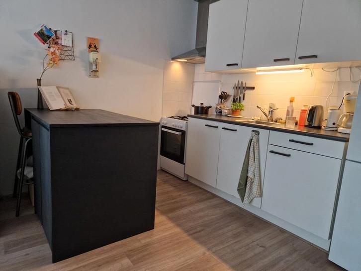Keukenblok/-eiland ikea donkergrijs, Huis en Inrichting, Keuken | Complete keukens, Zo goed als nieuw, Dubbelwandige keuken, Grijs