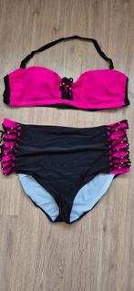 Grote maten bikini roze pink met zwart maat 52/54, Ophalen of Verzenden, Nieuw, Roze