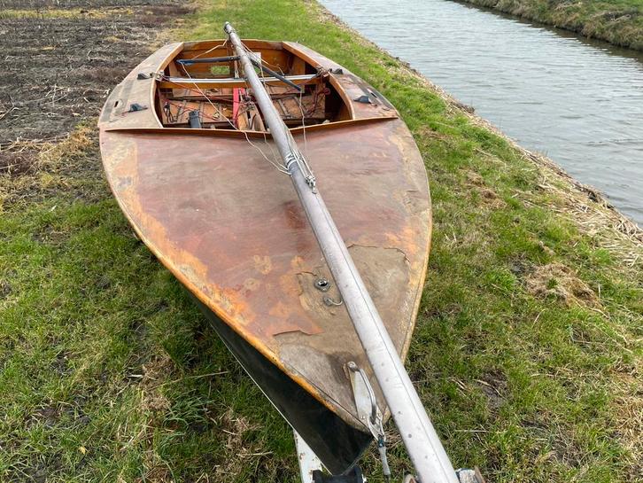 Houten schakel opknapper met tuigage gratis af te halen, Watersport en Boten, Zeilen en Zeiltoebehoren, Gebruikt, Minder dan 15 m²