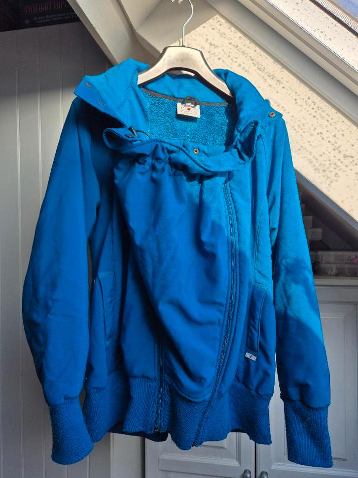 Te koop: Superfijne softshell draagjas van Mam, maat L, Kleding | Dames, Positiekleding, Gedragen, Maat 42/44 (L), Blauw, Ophalen of Verzenden