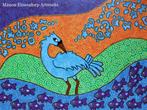 60x80cm Uniek Handgeschilderd Schilderij "Blue Riverbird"', Antiek en Kunst, Ophalen of Verzenden