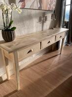 Rustieke landelijke wandtafel, Huis en Inrichting, Tafels | Sidetables, Ophalen, 200 cm of meer, Zo goed als nieuw, 25 tot 50 cm