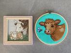 2x borduurwerkje koe, Hobby en Vrije tijd, Borduren en Borduurmachines, Ophalen of Verzenden, Nieuw, Borduurpakket