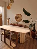 Vintage traventin eettafel, Huis en Inrichting, Tafels | Eettafels, Ophalen, Zo goed als nieuw, Vijf personen of meer, Rechthoekig
