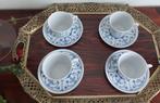 VIER KOP EN SCHOTELS BLAU SAKS., Nieuw, Ophalen of Verzenden, Overige stijlen, Kop(pen) en/of Schotel(s)