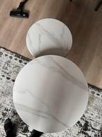 2x salontafel wit marmer, Ophalen of Verzenden, Zo goed als nieuw, Rond, Minder dan 50 cm