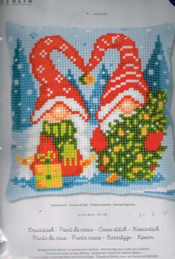 Cado vervaco borduurpakket kussen, gnomeskoppel, Hobby en Vrije tijd, Borduren en Borduurmachines, Nieuw, Borduurpakket, Handborduren