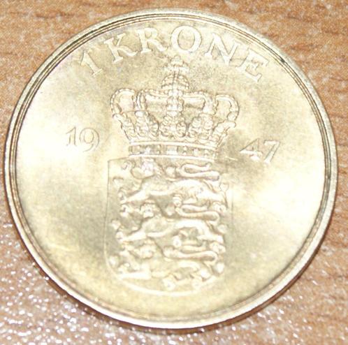 DENEMARKEN 1 Krone 1947 Frederik IX KM#837.1 Extremely Fine, Postzegels en Munten, Munten | Europa | Niet-Euromunten, Losse munt