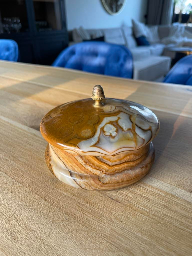 Marmeren onyx sieraden doosje/ kist, Antiek en Kunst, Ophalen of Verzenden