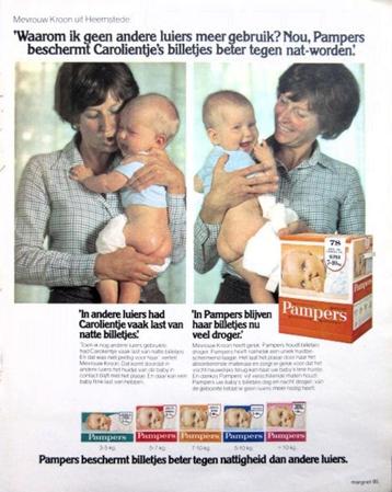 5 vintage advertenties reclames Pampers luiers 1980 beschikbaar voor biedingen