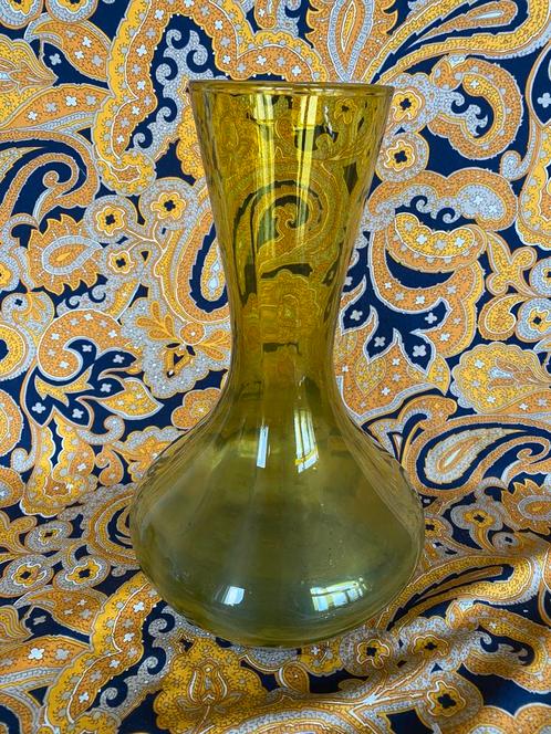 VINTAGE MONDGEBLAZEN GLAZEN VAAS (27cm)., Antiek en Kunst, Antiek | Vazen, Ophalen of Verzenden