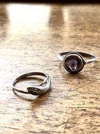 2 oude zilveren ringen, Sieraden, Tassen en Uiterlijk, Ringen, Gebruikt, Ophalen of Verzenden, Kleiner dan 17, Dame