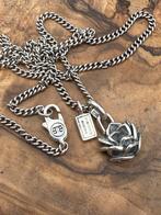 “ESSENTIAL XS” buddha to buddha ketting 45,5cm met lotus, Met hanger, Ophalen of Verzenden, Zo goed als nieuw, Zilver