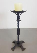 Vintage brutalist vloer kandelaar cast iron mid century 1960, Zwart, Ophalen of Verzenden, N, Metaal