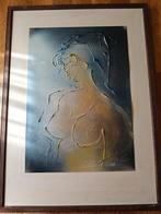 Schilderij (twee) in lijst, Gebruikt, 50 tot 75 cm, Ophalen of Verzenden, Schilderij