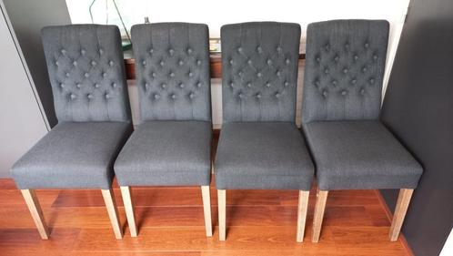 4 eetkamer stoelen, Huis en Inrichting, Stoelen, Zo goed als nieuw, Vier, Hout, Stof, Overige kleuren, Ophalen