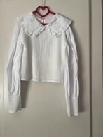 Wit bloesje met kraag en smog, Meisje, Ophalen of Verzenden, Zo goed als nieuw, Overhemd of Blouse