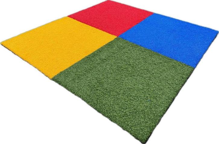 Rubberen tegels met kunstgras toplaag, Tuin en Terras, Gras en Kunstgras, Nieuw, Minder dan 10 m², Ophalen