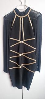 Zwart-gouden sexy stretch jurk maat M/L, Kleding | Dames, Jurken, Maat 38/40 (M), Zwart, Ophalen of Verzenden, Zo goed als nieuw
