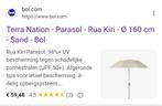 Nieuwstaat Parasol 160 cm diam beige, Tuin en Terras, Parasols, Ophalen, Zo goed als nieuw, 1 tot 2 meter, Kantelbaar