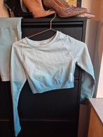 Gymshark Sport Set - Crop Top & Shorts, Maat 38/40 (M), Blauw, Ophalen of Verzenden, Gymshark