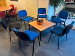 Vierkante tafel + 6 stoelen, Huis en Inrichting, Stoelen, Ophalen, Gebruikt, Blauw, Twee