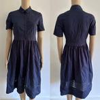 Dames maxi jurk bloes top gehaakt crochet borduursel katoen, Maat 34 (XS) of kleiner, Blauw, Onder de knie, Zo goed als nieuw