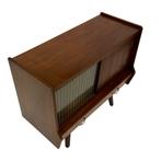 Vintage Kastje Compact Dressoir Jaren 60 Teak Fineer, Gebruikt, Teakhout, Met lade(s), 25 tot 50 cm
