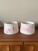 Set van 2 Toile de Jouy franse brocante lampenkappen vintage, Ophalen of Verzenden, Zo goed als nieuw, Rond, Minder dan 25 cm